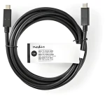 Nedis USB-C - USB-C čierna / Dátový kábel / USB 3.2 Gen 2 / 10 Gbps / 15 W / 1 m (CCGT64750BK10)