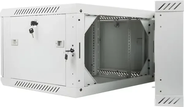 Lanberg WF02-6606-10S sivá / Nástenný rozvádzač 19" / 6U / 600×600 mm / dvojdielny / presklené dvere (WF02-6606-10S)
