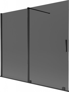 MEXEN/S - Velar dvojkrídlová posuvná vaňová zástena 180 x 150, grafit, čierna 896-180-000-41-70