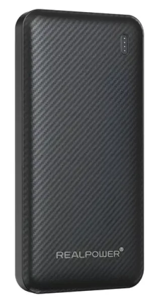 RealPower PB-10000 SSB čierna / Powerbanka 10 000 mAh / Pevnolátková batéria / USB-C 20W / USB-A 22,5W (558787)