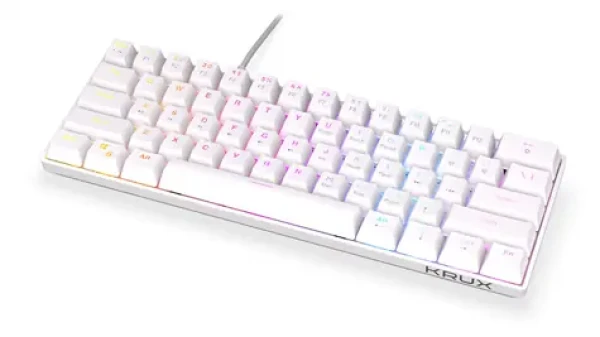 KRUX Qara 60% Outemu Red biela / Herná klávesnica / Dátová / USB / US layout (KRX0138)