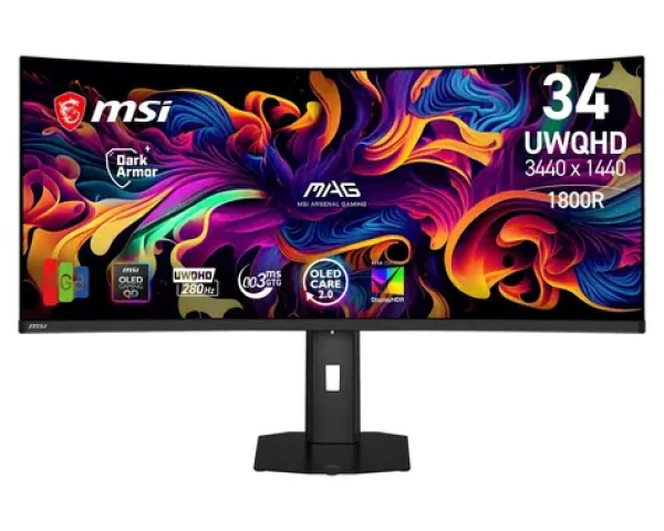 34.18" MSI MAG 341CQP X28 čierna / Monitor / UWQHD / QD-OLED / 21:9 / 280 Hz / 0,03 ms / HDMI+DP+USB-C (MAG 341CQP QD-OLED X28)