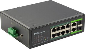 Extra Digital Industrinis PoE šakotuvas 100Mbps 8portų+2G uplink RJ45 arba SFP portai, -40 °C, IEEE802.3af/at