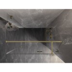 MEXEN/S - Lunar T sprchovací kút dvere krídlové pravá 130 x 120, transparent, zlato kartáčovaná 834T-130-120-55-00-P