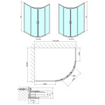 POLYSAN - EASY štvrťkruhová sprchová zástena 1200x800, L/R, číre sklo EL2315