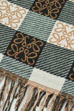 DÁMSKY ŠÁL CS008 ČERNÁ/BEIGE jedna velikost