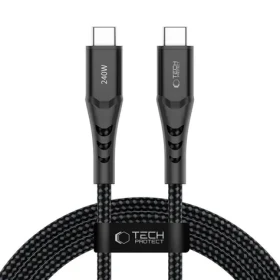 Tech-Protect Ultraboost UB11T čierna / Nabíjací kábel / USB-C - USB-C / PD 240W / QC3.0 / 200 cm