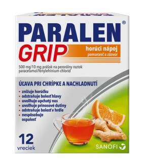 PARALEN Grip horúci nápoj pomaranč a zázvor 12 vrecúšok