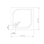 CERSANIT/S - SPRCHOVÉ DVERE 80 TRANSPARENT SKLO + vanička S154-005-SET1