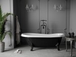 MEXEN/S - Retro voľne stojaca vaňa 170x75 cm biela / čierna čierna nohy , sifón chrom 53251707575-70