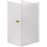CERANO - Sprchová zástena Walk-in Crystal Ľ/P - 8 mm - bezvzperový systém - zlatá, mliečne sklo - 160x200 CER-8050BD6722