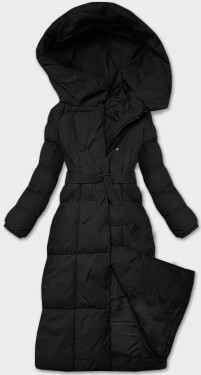 Čierna dámska zimná bunda s opaskom J Style (5M3227-392) odstíny černé S (36)