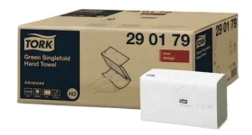Tork Advanced H3 zelené / Papierový uterák skladaný / Singlefold / 2vrstvový / 15x250 ks (290179)
