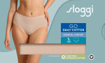 Dámske bavlnené midi nohavičky GO Daily - BROWN - beige 00LZ - SLOGGI BROWN XXL