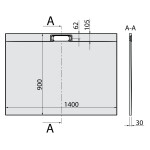 POLYSAN - KAZUKO sprchová vanička z liateho mramoru, 140x90 cm 40343