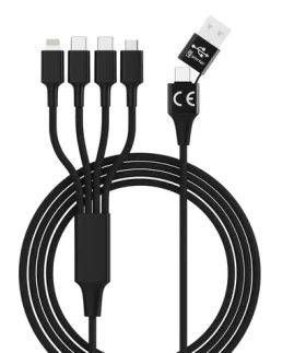 Smrter Hydra ELITE 6in1 čierna / Nabíjací kábel / USB-C / Nylon / 6 v 1 (SMRTER_ELITE_C_BK)