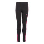 Dámske legíny s 3 prúžkami Jr IC3627 Black with Pink - Adidas 164 černá s růžovou