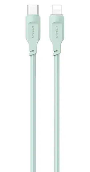 USAMS SJ566 zelená / Dátový kábel / Lightning - USB Type-C / 1.2m / 20W PD Fast Charge (SJ566USB04)
