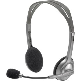 Logitech Stereo Headset H110 / slúchadlá s mikrofónom / strieborné (981-000271)