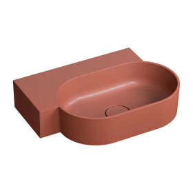OMNIRES - OVO M+ umývadlo na dosku/závesné - ľavé, 55 x 38 cm, terracotta mat; OVO555UWLTE