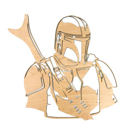 Veselá Stena Drevená nástenná dekorácia Star Wars Mandalorian