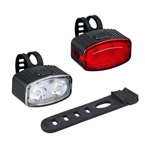 Solight Set nabíjacích cyklo svietidiel / 160lm predné / zadné červená / IP44 / Li- ION / USB (8592718036034)