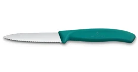 VICTORINOX Swiss Classic Kuchynský nôž 8 cm zelená / vrúbkované ostrie (6.7634.C1)