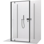 CERANO - Třístěnný sprchový kout Ferri U L/P - 6 mm - černá matná, transparentní sklo - 100x90x195 - pivotový CER-8050BD7852