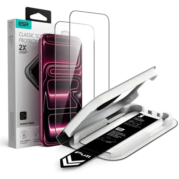 ESR UltraFit čierne / Ochranné sklo / Apple iPhone 18 Pro Max, 17 Pro Max / 2 ks