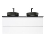 Kúpeľňová skrinka s umývadlom a technickým kameňom SAT B-Way 119x50x45 cm biela lesk BWAY2120WTKUB BWAY2120WTKUB