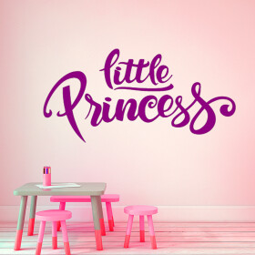 Veselá Stena Samolepka Nápis Little princess Farba: fialová, Veľkosť: 100 x 54 cm
