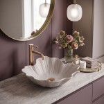 REA - Umývadlo na dosku Flower Beige REA-U7888