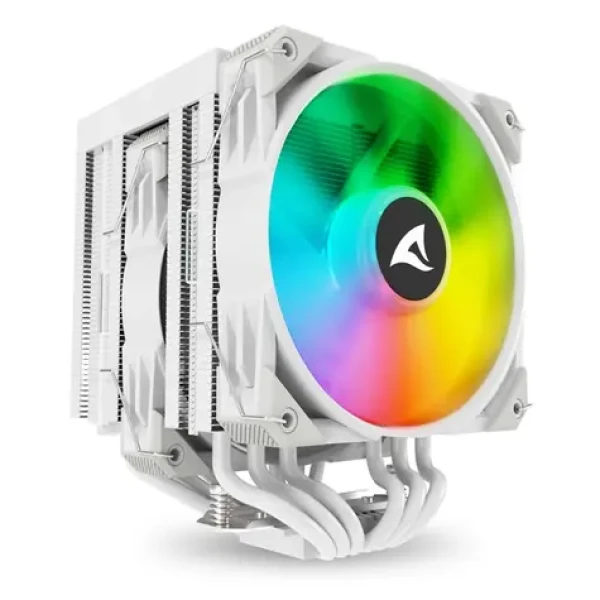 Sharkoon A60 RGB biela / 2x 120mm / 260W TDP / 1800 RPM @ 30 dB / RGB / AMD + Intel (4044951042067)