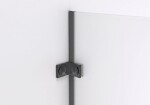 CERANO - Sprchová zástena Walk-in Orbis Top Round - Pravá - 8 mm - guľatá vzpera - čierna matná, mliečne sklo - 130x200 CER-999963