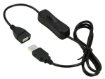PremiumCord USB 2.0 čierna / Predlžovací kábel / s vypínačom / AA / 1 m (kupaasw1)