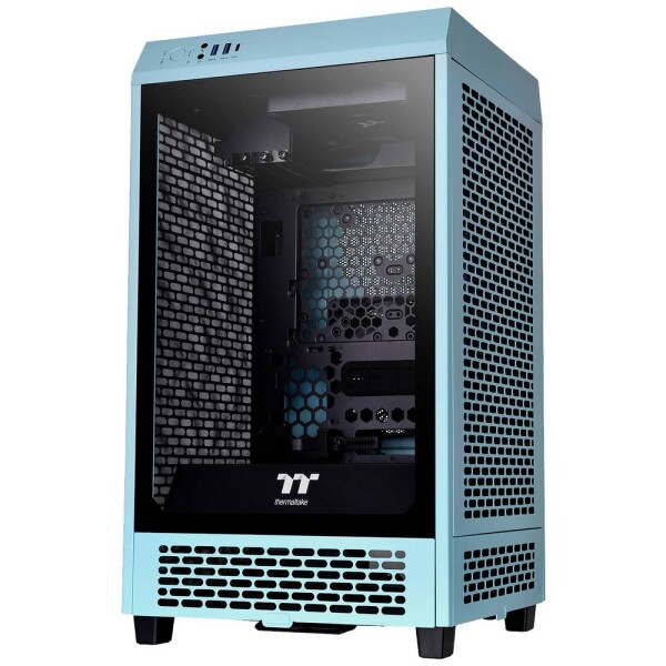 Thermaltake The Tower 200 modrá / mini ITX / 1x USB-C 3.2 / 2x USB-A 3.0 / bez zdroja / priehľadná bočnica (CA-1X9-00SBWN-00)