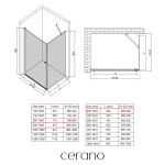 CERANO - Sprchovací kút Antelo L/P - 6 mm - chróm, transparentné sklo - 90x30x190 - otočný CER-477380