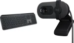 Logitech MX Keys S grafitová + Brio 100 / Sada klávesnice a webkamery / US layout / BT / USB-C