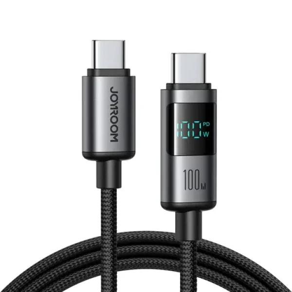 Joyroom S-A16 Pro Prism Series Nabíjací kábel s displejom USB-C (M) - USB-C (M) 100W 1.2m čierna (6956116701437)