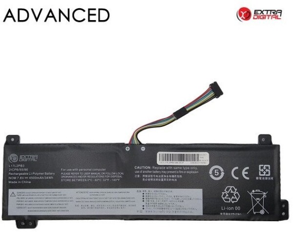 Extra Digital Nešiojamo kompiuterio baterija LENOVO L17L2PB3, 4500mAh, Extra Digital Advanced