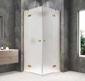 POLYSAN - GLOBE GOLD MATT štvorcová sprchová zástena 900x900, rohový vstup, matné sklo GB5990MG