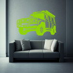 Veselá Stena Samolepka Auto Land Rover Defender Farba: ružová, Veľkosť: 40 x 35 cm