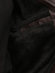 Pánska kožená zateplená bunda so stojáčikom, hnedá, FashionStreet TX5138 XXL