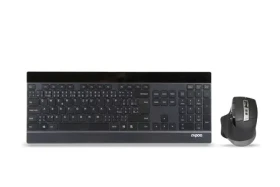 Rapoo 9900M Multi-Mode čierna / bezdrôtová sada klávesnice a myši / 2.4 GHz / BT 3.0 a 4.0 / CZ verzia (6940056193490)