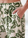 Dámske kvetinové nohavice so širokými nohavicami LOVEGARDEN zelené FashionStreet UY2656 M