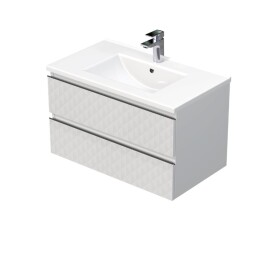 Kúpeľňová skrinka s umývadlom SAT Cube Way 80x47,5x46 cm biela mat CUBE3D802ZBMOD CUBE3D802ZBMOD