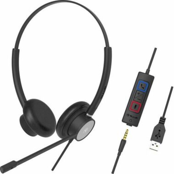 TELLUR Wired Headset Voice 420 čierna / headset / Binaural / USB / jack 3.5 mm / 2.2 m (TLL411006)