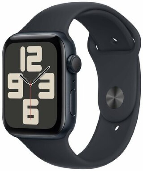 Apple Watch SE (2023) GPS 44mm Temne atramentové hliníkové telo - Temne atramentový športový remienok M/L / 160-210 mm (MRE93)