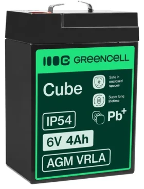 Green Cell Olovený akumulátor VRLA AGM 6V 4Ah / Batéria / Faston F1 / do UPS (AGM15)