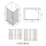 CERANO - Sprchovací kút Antelo L/P - 6 mm - chróm, transparentné sklo - 90x100x190 - otočný CER-433977